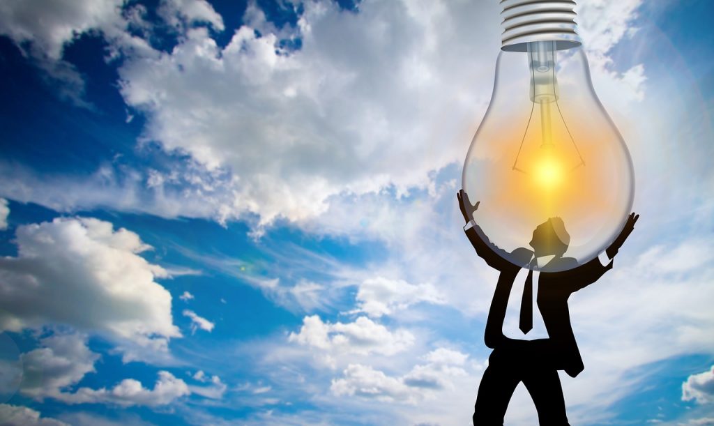 person, pear, light bulb